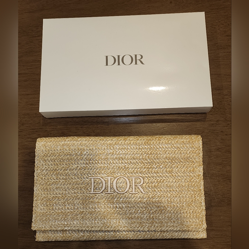 Dior Beauty Raffia Rattan Clutch Bag Novelty VIP NWOT